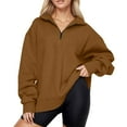 thumbnail image 2 of Topvent Plus Size Tops for Women Oversized Half Zip Pullover Long Sleeve Quarter Zip Hoodie Sweater Teen Girls Fall Blouse Clothes Trendy Hoodies Top B L, 2 of 6
