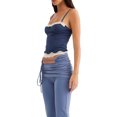 thumbnail image 3 of WIFORNT Women's Summer Cami Tops, Sleeveless Square Neck Bow Front Lace Patchwork Camisole, 3 of 7