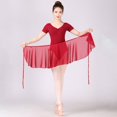 thumbnail image 4 of XISAOK Women Ballet Wrap Skirts Girls Chiffon Wrap Dance Skirt Asymmetric Skirt, 4 of 20