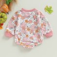 thumbnail image 7 of Okbabeha Newborn Baby Girl Boy Halloween Outfit Pumpkin Sweatshirt Oversized Bubble Romper Onesie Infant Fall Clothes, 7 of 7