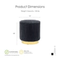 thumbnail image 3 of Furniture of America Vena Modern 16" Upholstered Round Stool, Dark Gray and Gold, 3 of 8