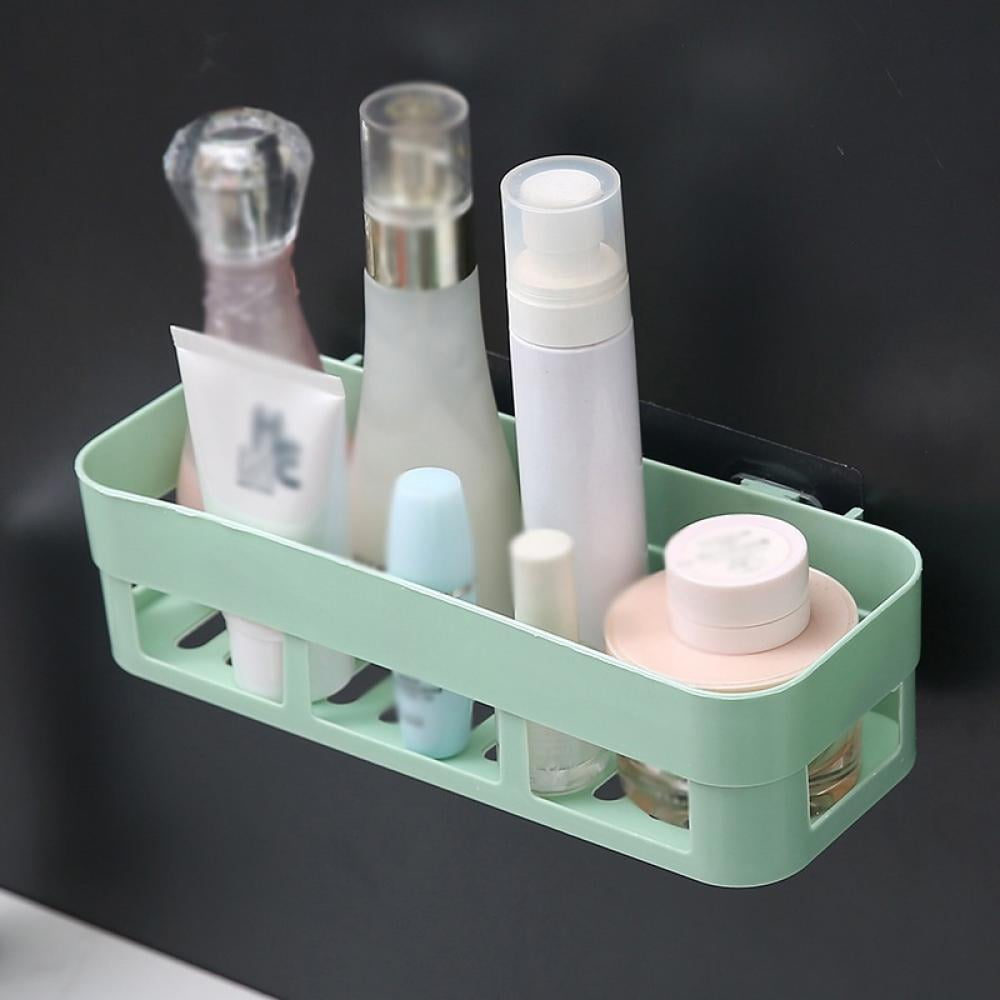 Wall-mounted Storage Rack Bathroom Shelf For Kitchen With Hooks Storage  Bathroom Accessories Without Drill Plastic Container