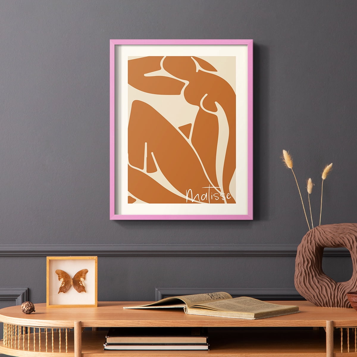 Matisse CCCII in Pink Solid Wood 8 x 10 Framed Print