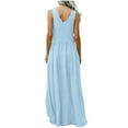 thumbnail image 6 of Horkkom Maxi Dress for Women Summer Sleeveless Flowy Linen Dress Casual Loose Long Dresses XL, 6 of 8