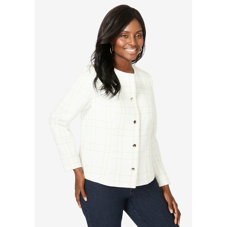 Jessica London Women s Plus Size Tweed Lady Jacket Walmart