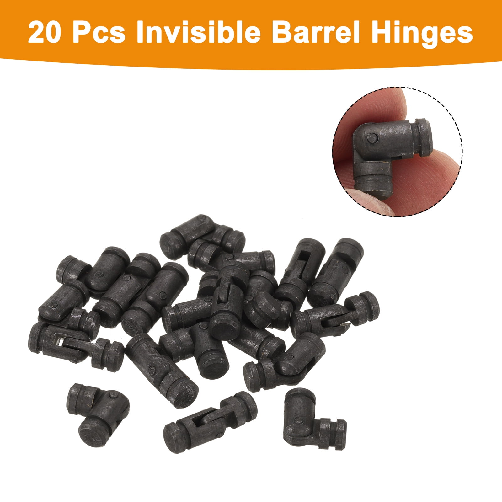 Unique Bargains Invisible Barrel Brass Hinges for Concealed Applications 5x15mm Black