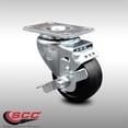 thumbnail image 2 of 3.5 Inch SS Soft Rubber Swivel Top Plate Caster with Brake Service Caster Brand, 2 of 2