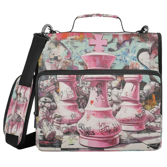 DIXRUYEE Zipper BinderTrapper of keeper Documents Organized Design Urban Chess Clash Printed