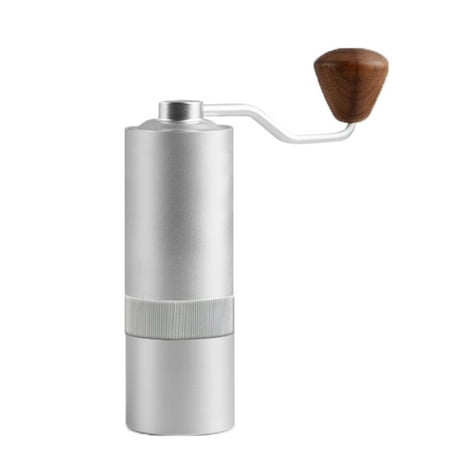 

Portable Mini Aluminum Manual Coffee Grinder Stainless Steel Burr Grinder with Walnut Handle New