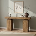 thumbnail image 2 of 63-Inch Farmhouse Console Table, Long Wooden Entryway Table Behind Couch For Hallway, Living Room & Entrance Decor (Natural), 2 of 9