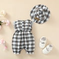 thumbnail image 4 of 9 Months Baby Girls Romper 12 Months Girls Bodysuit Infant Girls Sleeveless Summer Bodysuit Black and White Plaid Bodysuit, 4 of 9