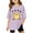 Purple, variant on LUOGENLI Liitle Girl's Casual T-Shirt Animail and Letter Print Short Sleeve Tee Shirts Comfortable Tops for Toddler Brick Red Size 5-6 Years