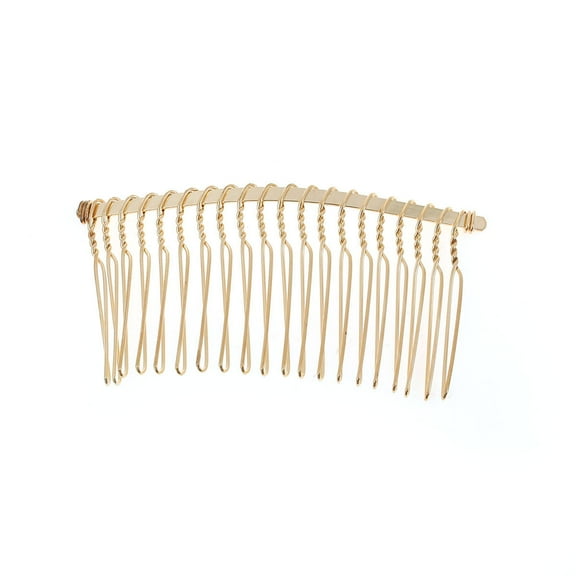 H035 - 10 pcs. - Gold Plated Hair Combs - 78mm x 38mm (3.07" x 1.5")