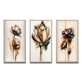 thumbnail image 2 of Designart "Orange Gerbera on Abstract Fusion II" Floral & Botanical Framed Wall Art Set Of 3 - Orange Gerbera Frame Gallery Wall Set For Home Decor, 2 of 6
