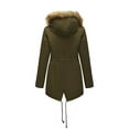 thumbnail image 4 of Winter Jackets for Women Women Winter Elegant Waist Detailing Mid Length Thickened Warm Coat Winter Coats for Women, 4 of 7