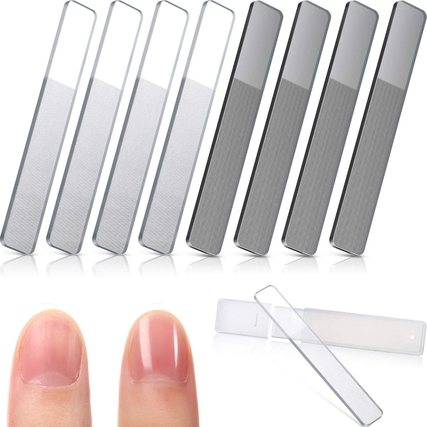 8 Pieces Nano Glass Nail Shiner Glass Nail Files Crystal Nail Shine ...