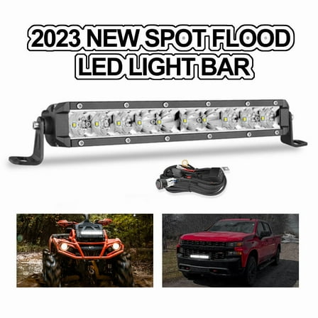 14" LED Light Bar Single Row Combo For POLARIS RANGER 1000 XP 4WD Bumper Wire US