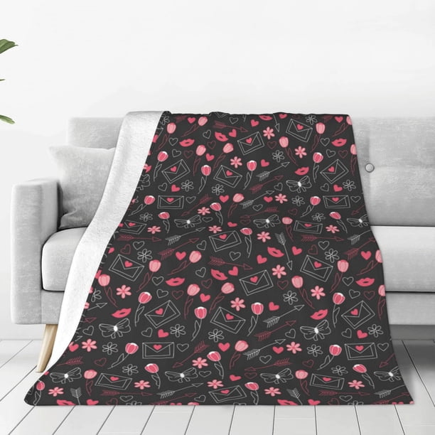 Balery Valentine'S Day Manta de Felpa Suave y Acogedora – Cobija de Franela Aterciopelada para Cama, Lavable y Cálida para Sofá, Mascotas, Transpirable-50"x40"