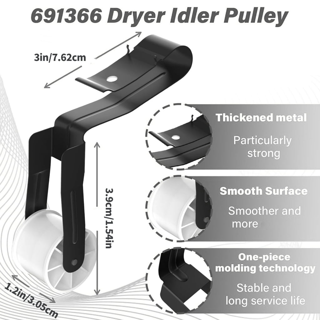 NEXAVKPR Complete Dryer Fixing Set Includes Support Roller Pulley Belt for DIY Repair