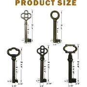 10 Pack Skeleton Key Sets for Vintage Old Furniture, Antique Furniture, Cabinet Doors, Grandfather Clocks, Drawers and More