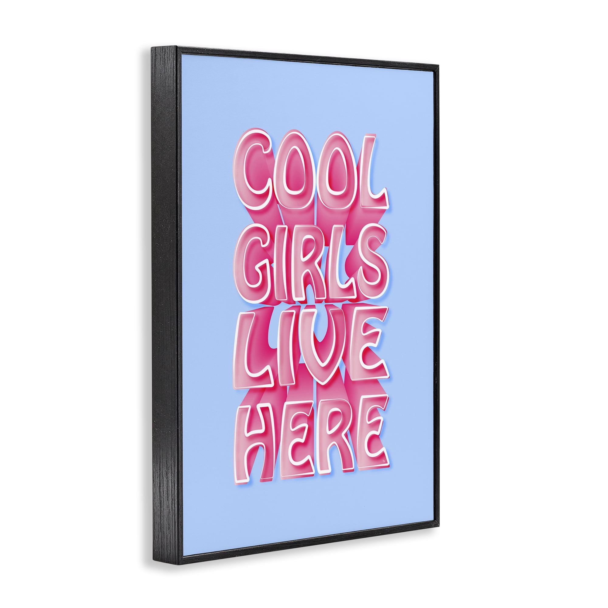 Stupell Industries Cool Girls Live Here Typography Painting Black Framed Art Print Wall Art, 12 x 18