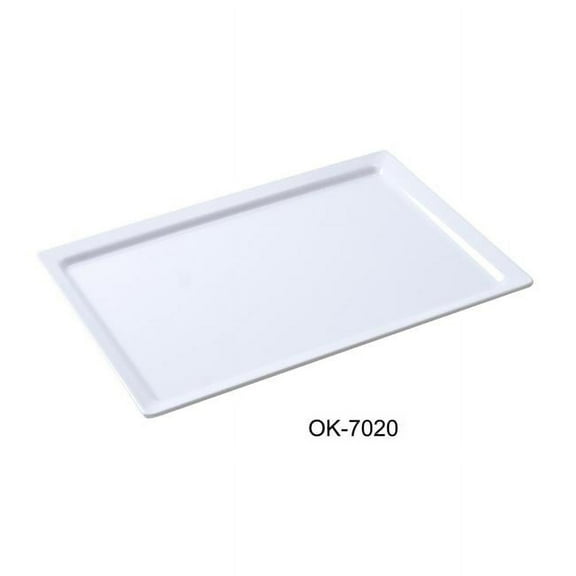 Yanco OK-7020 20 x14 in. Osaka-2 Display Rectangular Plate, White - Pack of 6