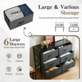 thumbnail image 5 of JONPONY Dresser TV Stand for Bedroom, 6 Drawer Fabric Storage Chest with Metal Frame & Wooden Top, Organizer for Closet & Living Room, Gray, 5 of 7