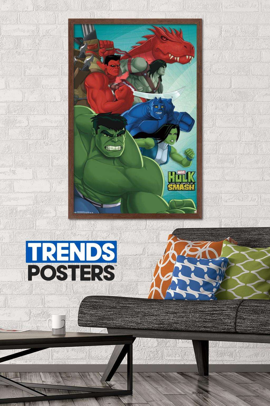 Marvel Comics TV - Hulk And The Agents Of Smash Wall Poster, 22.375" x 34", Framed