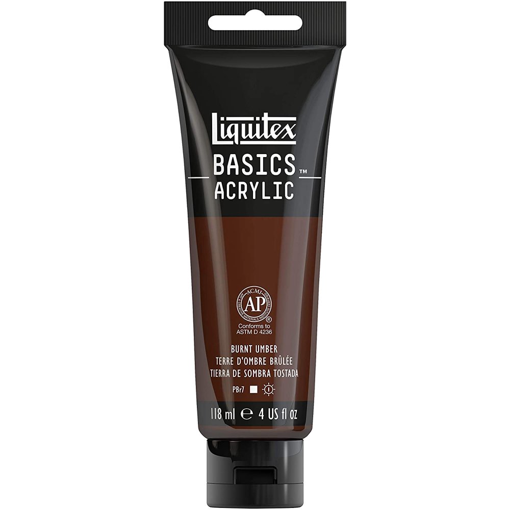Liquitex BASICS Acrylic Paint, 4oz tube, Burnt Umber