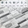 thumbnail image 3 of Stick3D 10Pcs 3D Peel and Stick Backsplash 12"x12" Self-Adhesive Wall Tile for Kitchen Bathroom, Marble Gray, 3 of 7