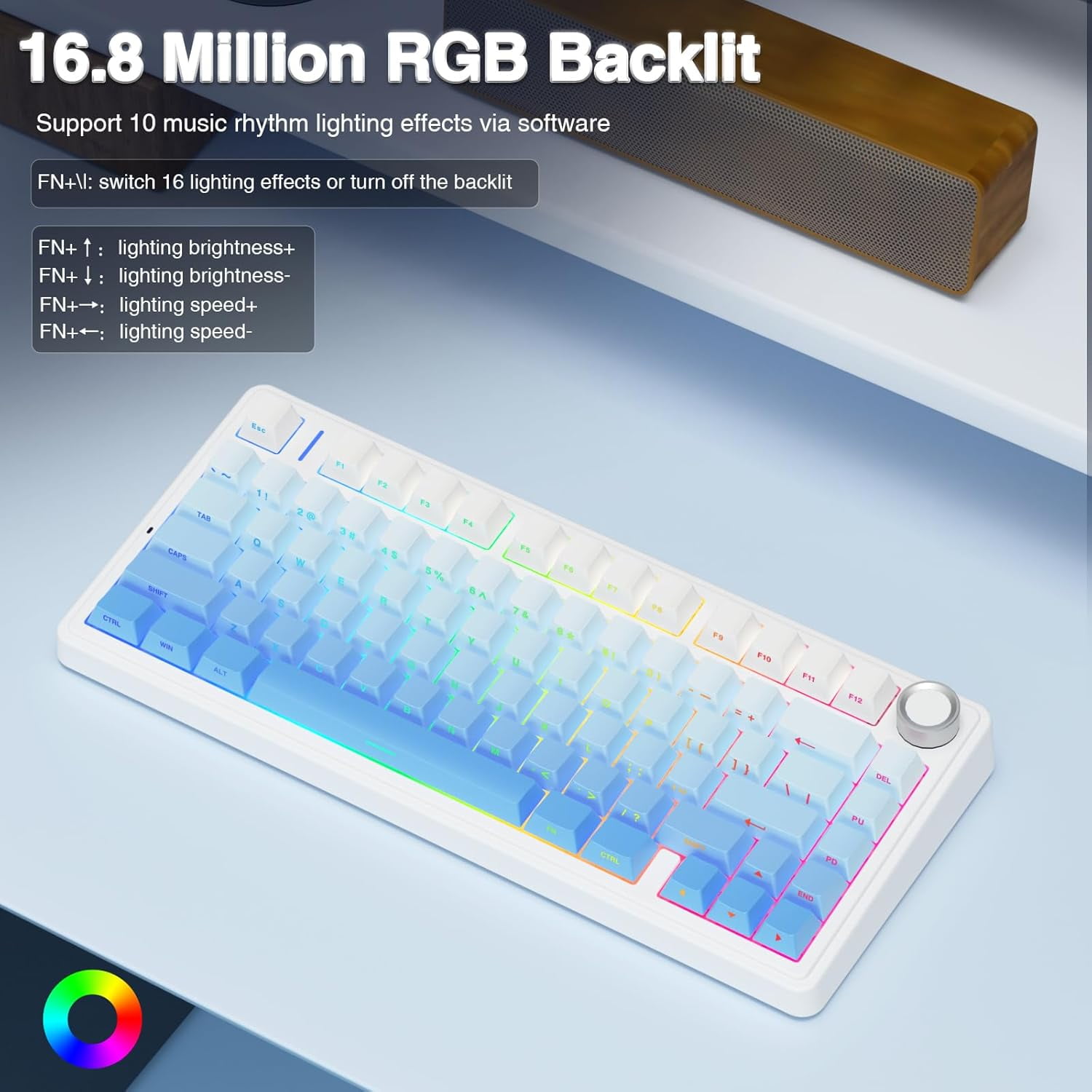 Restored AULA F75 Pro Wireless Mechanical Keyboard,75% Hot Swappable Custom Keyboard,RGB Backlit,Pre-lubed Linear Switches,Side Printed PBT Keycaps Mechanical Gaming Keyboards