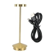 Rechargeable LED Table Lamp 2000mAh Cordless Battery Operated Metal Bedside USB C Desk Light Portable 3 Modes Dimmable Gold YZRC
