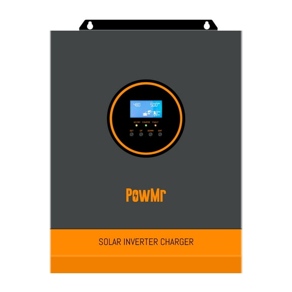 PowMr 3000W 24V Solar Inverter Hybrid 110VAC 80A MPPT Controller Max PV 450V Off Grid for Flooded Lead-Acid Vented Sealed Gel Nicd Lithium Battery