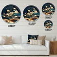 thumbnail image 4 of Designart "Golden Dreams Mountain Landscape I" Abstract Marble Metal Round Wall Art, 4 of 5