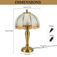 thumbnail image 2 of 40W Gold Table Lamp Indoor Reading Light Tabletop Light,Push Button Bedside Lighting,4.72ft Long Power Cord 110V for Bedrooms, Dining Rooms, Study Rooms, 2 of 14