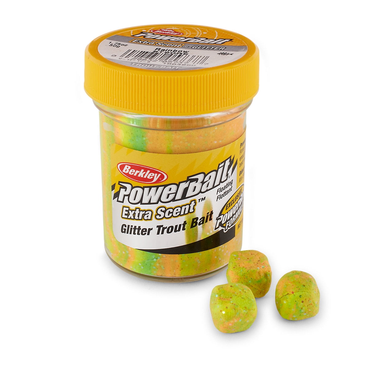 (2 pack) Berkley PowerBait Glitter Trout Bait, Rainbow, Fishing Dough Bait