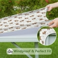thumbnail image 6 of White Highland Cow Flower Pattern Square Fitted Tablecloth with Elastic Edge,Square Table Cover,Washable Elastic Table Cover for Home Kitchen Party Decor 36"x36", 6 of 6