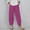 Hot Pink, variant on Dgankt Linen Pants Women Womens Summer Barrel Linen Pants Wide Leg Pants Baggy Sweatpants Drawstring Elastic Waist with Pockets Beach Women's Clothing