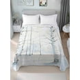 thumbnail image 4 of Christmas Tree Flat Sheet Only Twin Size, Soft Breathable Bed Top Sheets for Mattress, White Xmas Snowflake Watercolor Luxury Bedding Flat Sheets for Home Hotel Bedroom Bed Protection, 4 of 9