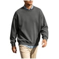 thumbnail image 6 of RongHuan Mens Sweatshirt Crewneck Long Sleeve Sweatshirts Soft Fall Winter Pullover Tops, 6 of 7