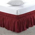 thumbnail image 2 of Wrap Around Ruffle Bed Skirt - Easy Fit 14-Inch Tailored Drop with Elastic - 100% Microfiber- Hotel Quality Ruffle Bed Skirt - Fade Resistant & Cool-Cal-King Size- Burgundy Solid, 2 of 5