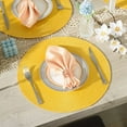 thumbnail image 5 of Round Braided Placemats Set of 6 Table Mats for Dining Tables Woven Washable Non-Slip Place mats 15 Inch, Yellow, 5 of 8
