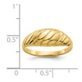 thumbnail image 3 of Real 14kt Yellow Gold Polished Scalloped Dome Ring Size: 7; for Adults and Teens; for Women and Men, 3 of 5