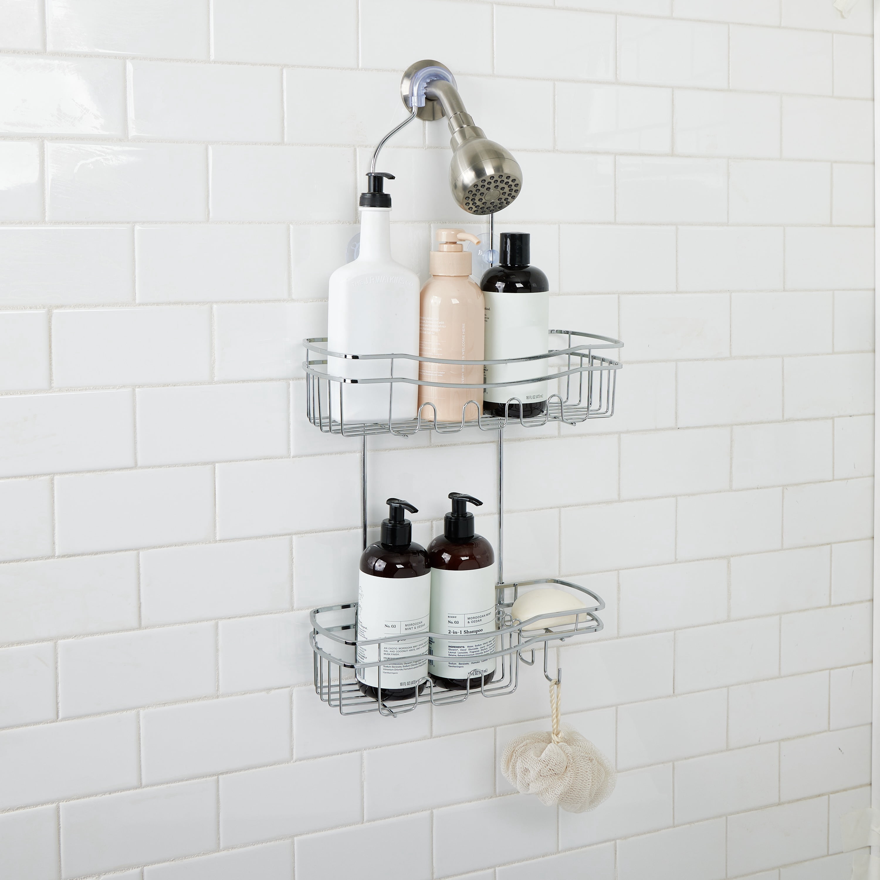 Bath Bliss Ultimate Adhesive Shower Caddy in Chrome