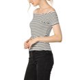 thumbnail image 5 of MODA NOVA Juniors Slim Fit Short Sleeves Off the Shoulder Summer Cropped Top, 5 of 6
