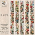 thumbnail image 1 of Vintage Floral Decorative Washi Tape Repositionable Transparent Paper Crafting 45mm x 200cm, 1 of 9