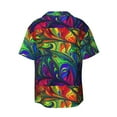 thumbnail image 2 of Disketp Men's Hawaiian Pride Rainbow Print Shirts Button Down Holiday Beach Shirts-Large, 2 of 7