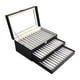 thumbnail image 1 of Estuche para bolígrafos con tapa de cristal transparente, multiusos, para guardar bolígrafos. 36 cuadrículas gris negro, 1 of 9