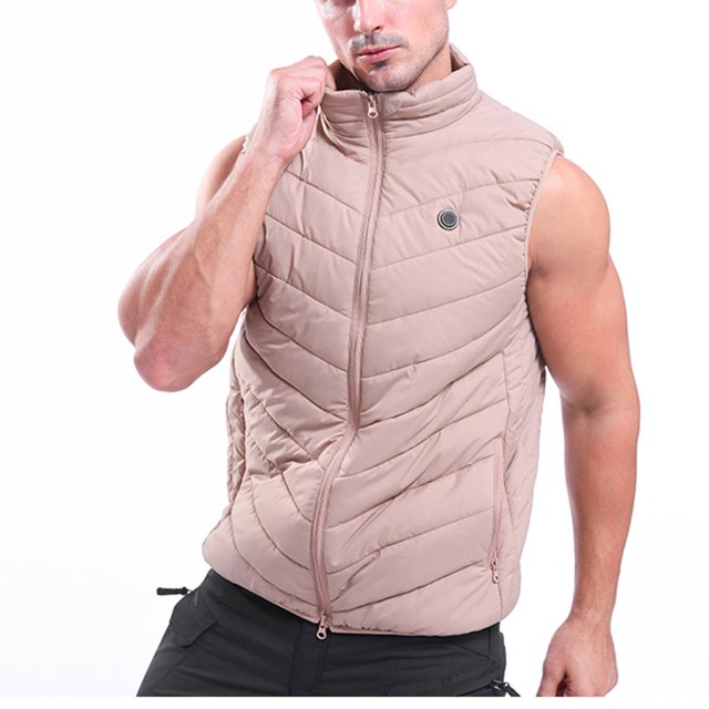 Camuflaje para hombres Deportes al aire libre USB Control de temperatura de tres velocidades Chaleco de calefacción de espalda cálida Pompotops oipoqjl1278