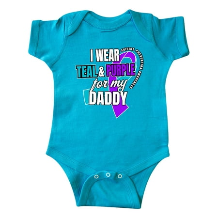 

Inktastic Suicide Prevention I Wear Teal and Purple for My Daddy Gift Baby Boy or Baby Girl Bodysuit